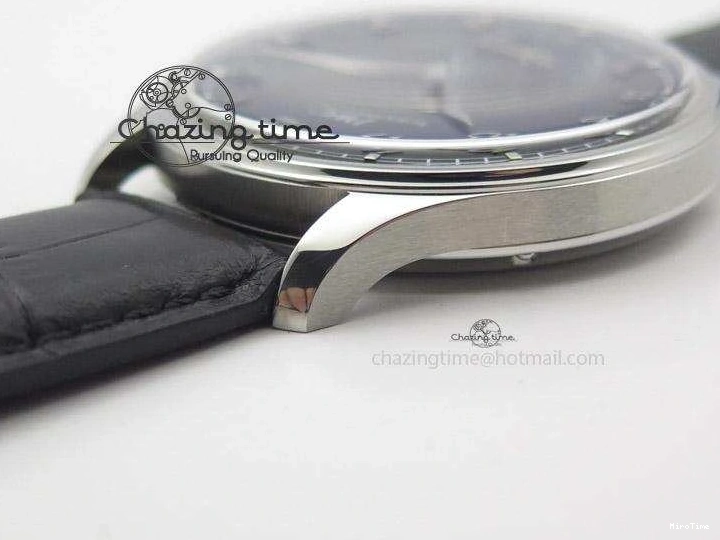 MIROTIME 0324 Portuguese IW545407 Black Dial ZF 1:1 Best Edition On Dark Blue Leather Strap DailyWear 7337